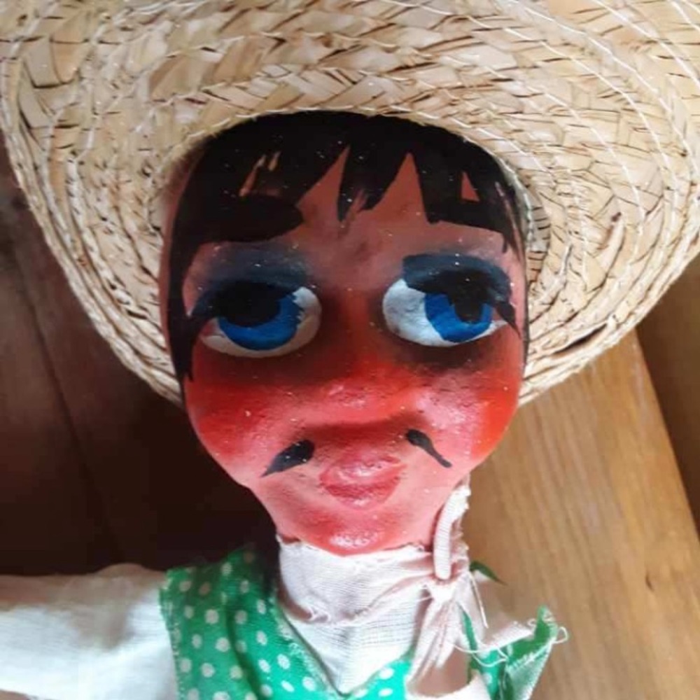 🎺🇲🇽 Vintage Mariachi Mexican Puppet Carved MARIONETTE No Strings 🇲🇽🌮